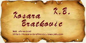 Kosara Bratković vizit kartica